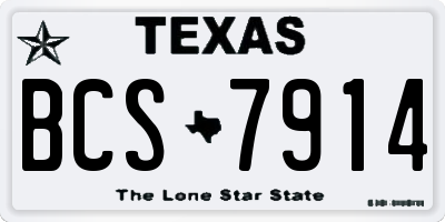 TX license plate BCS7914