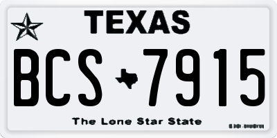 TX license plate BCS7915