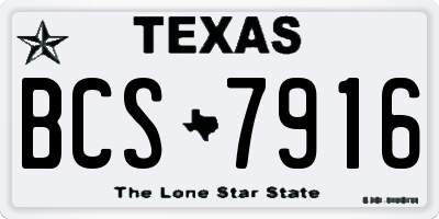 TX license plate BCS7916