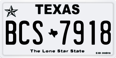 TX license plate BCS7918