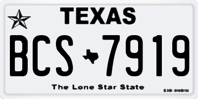 TX license plate BCS7919