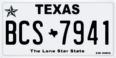TX license plate BCS7941