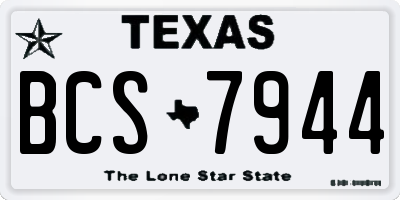 TX license plate BCS7944