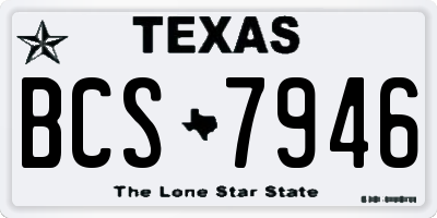 TX license plate BCS7946