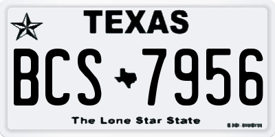TX license plate BCS7956