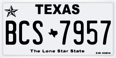 TX license plate BCS7957
