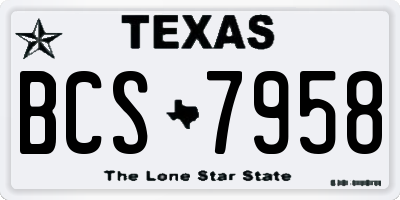TX license plate BCS7958