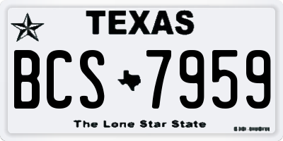 TX license plate BCS7959