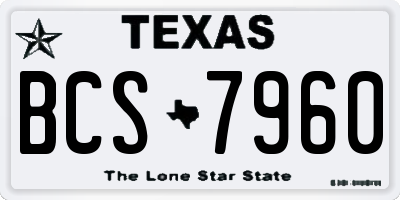 TX license plate BCS7960