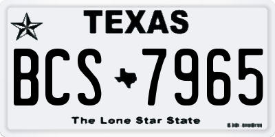 TX license plate BCS7965