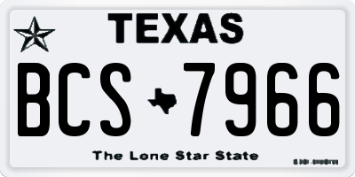 TX license plate BCS7966