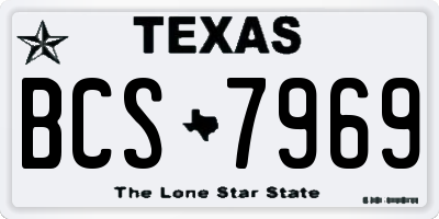 TX license plate BCS7969