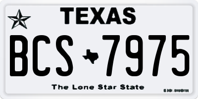 TX license plate BCS7975