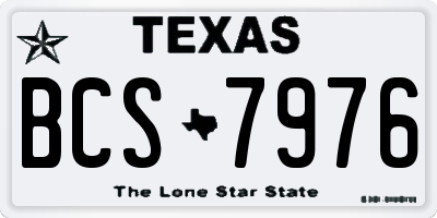 TX license plate BCS7976