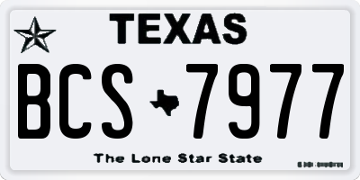 TX license plate BCS7977