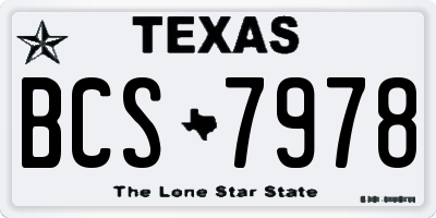 TX license plate BCS7978