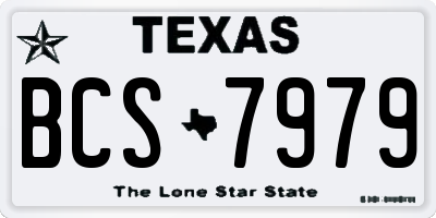 TX license plate BCS7979