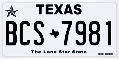 TX license plate BCS7981