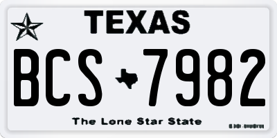 TX license plate BCS7982
