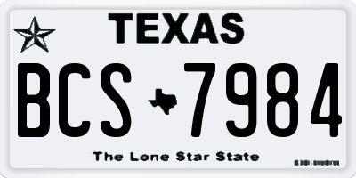 TX license plate BCS7984