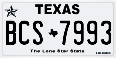 TX license plate BCS7993