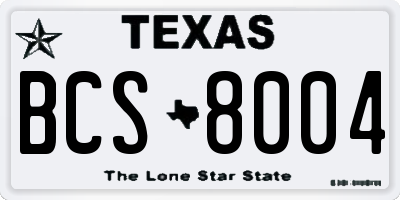 TX license plate BCS8004