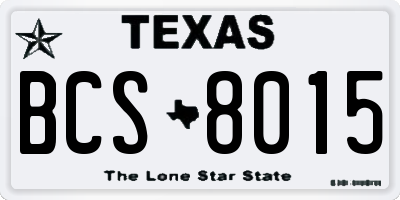 TX license plate BCS8015