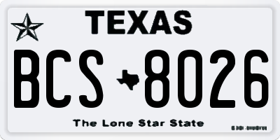 TX license plate BCS8026