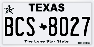 TX license plate BCS8027