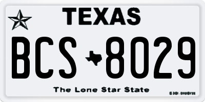 TX license plate BCS8029