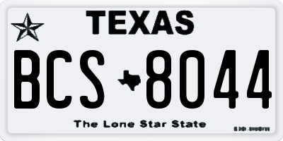 TX license plate BCS8044