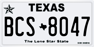 TX license plate BCS8047