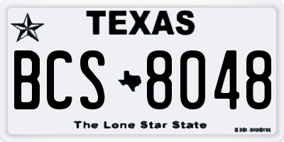 TX license plate BCS8048