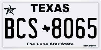 TX license plate BCS8065