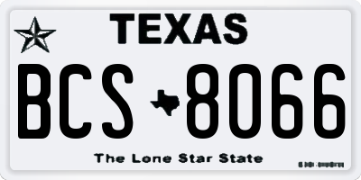 TX license plate BCS8066