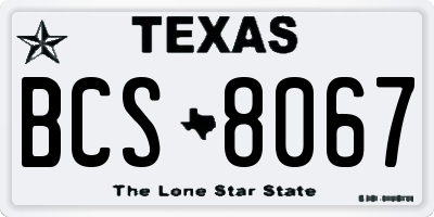 TX license plate BCS8067