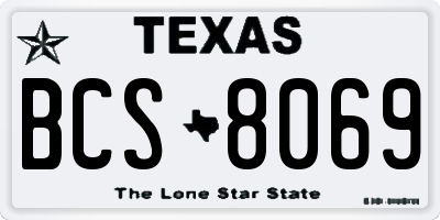 TX license plate BCS8069