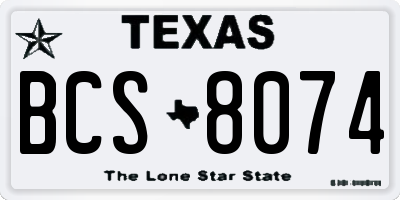 TX license plate BCS8074