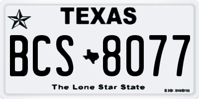 TX license plate BCS8077