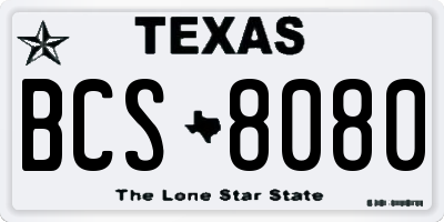 TX license plate BCS8080