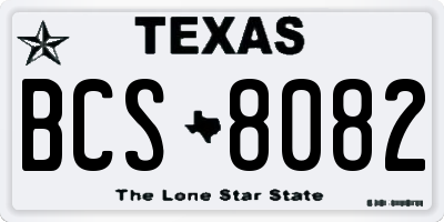 TX license plate BCS8082