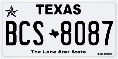 TX license plate BCS8087