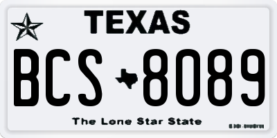 TX license plate BCS8089