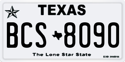 TX license plate BCS8090
