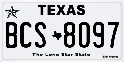 TX license plate BCS8097