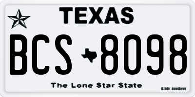 TX license plate BCS8098