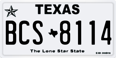 TX license plate BCS8114