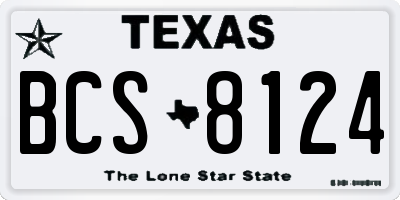 TX license plate BCS8124
