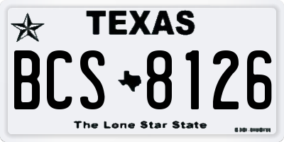 TX license plate BCS8126