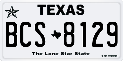 TX license plate BCS8129